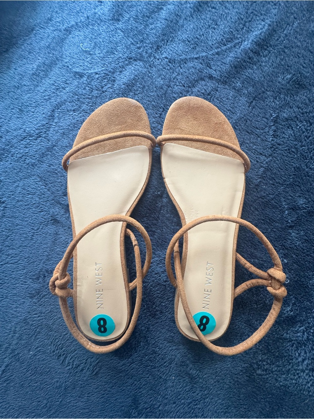 Nine West Tan Knot-Strap Sandals